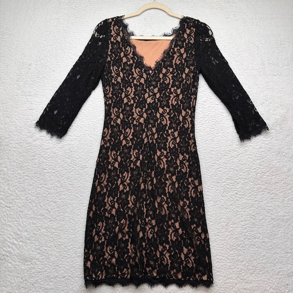 Aritzia Babaton | Women's Lace Mini Dress Black Size 4 - Picture 6 of 10